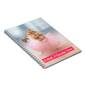 Cute Chipmunk Ballerina in tutu bij Dance Studio Notitieboek (Rechterzijde)