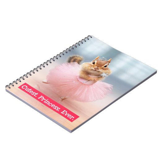 Cute Chipmunk Ballerina in tutu bij Dance Studio Notitieboek (Linkerzijde)