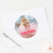 Cute Chipmunk Ballerina in tutu bij Dance Studio Ronde Sticker (Envelop)