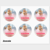 Cute Chipmunk Ballerina in tutu bij Dance Studio Ronde Sticker (Vel)