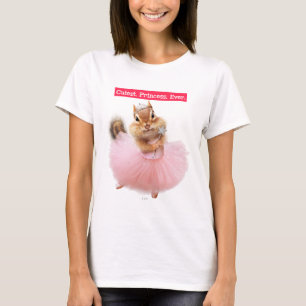Cute Chipmunk Ballerina in tutu bij Dance Studio T-shirt