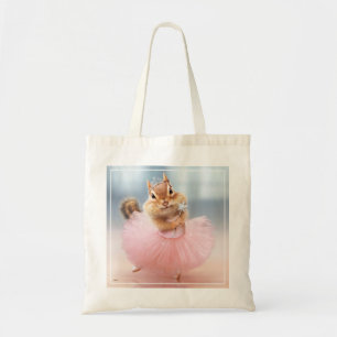 Cute Chipmunk Ballerina in tutu bij Dance Studio Tote Bag