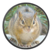Cute Chipmunk heeft zijn oog op jou Hockey Puck (Voorkant)
