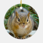 Cute Chipmunk heeft zijn oog op jou Keramisch Ornament (Achterkant)