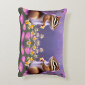 Cute Chipmunk in Flowers Accent Kussen (Achterkant (Verticaal))