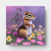 Cute Chipmunk in Flowers Fotoplaat (Voorkant)