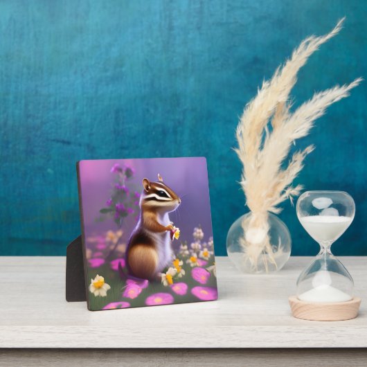 Cute Chipmunk in Flowers Fotoplaat (Insitu)