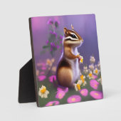 Cute Chipmunk in Flowers Fotoplaat (Voorkant)