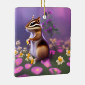 Cute Chipmunk in Flowers Keramisch Ornament (Rechts)
