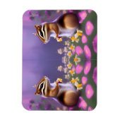 Cute Chipmunk in Flowers Magneet (Verticaal)