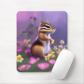 Cute Chipmunk in Flowers Muismat (Met muis)