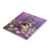 Cute Chipmunk in Flowers Tegeltje (Zijkant)