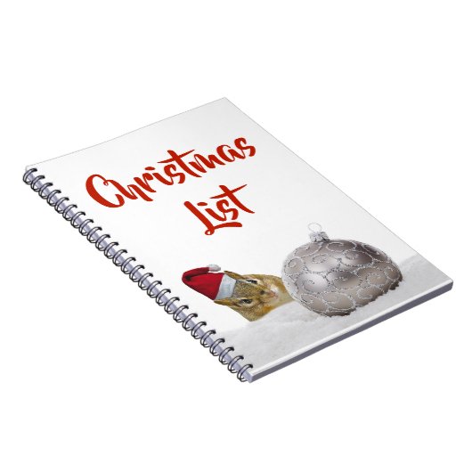 Cute Chipmunk-kerstlijst Notitieboek (Rechterzijde)