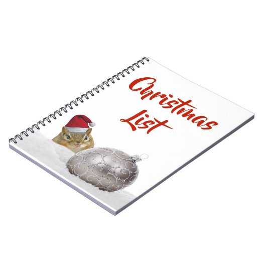 Cute Chipmunk-kerstlijst Notitieboek (Linkerzijde)