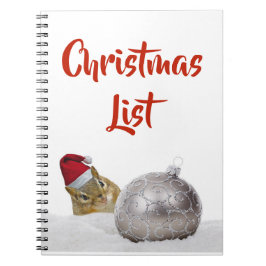 Cute Chipmunk-kerstlijst Notitieboek