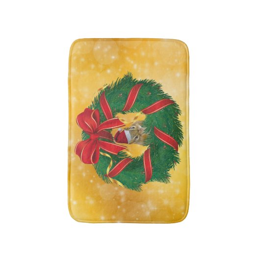 Cute Chipmunk Kerstmis Badmat (Voorkant Verticaal)