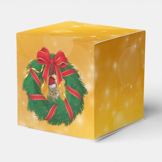 Cute Chipmunk Kerstmis Bedankdoosjes (Achterkant)