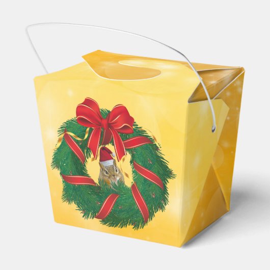 Cute Chipmunk Kerstmis Bedankdoosjes (Achterkant)