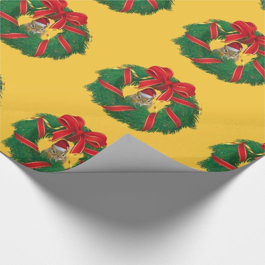 Cute Chipmunk Kerstmis Cadeaupapier (Hoek)