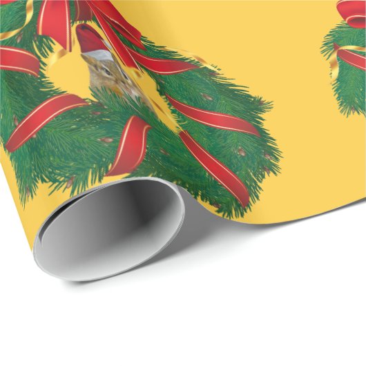 Cute Chipmunk Kerstmis Cadeaupapier (Rol Hoek)