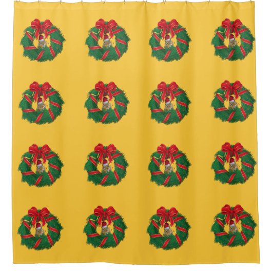 Cute Chipmunk Kerstmis Douchegordijn (Voorkant)