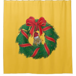 Cute Chipmunk Kerstmis Douchegordijn