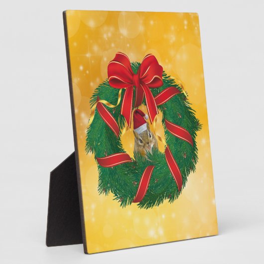 Cute Chipmunk Kerstmis Fotoplaat (Zijkant)