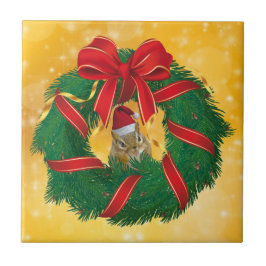 Cute Chipmunk Kerstmis Tegeltje