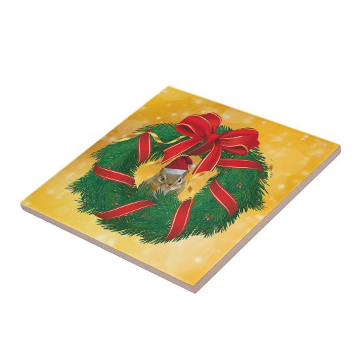 Cute Chipmunk Kerstmis Tegeltje (Zijkant)