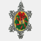 Cute Chipmunk Kerstmis Tin Sneeuwvlok Ornament (Links)