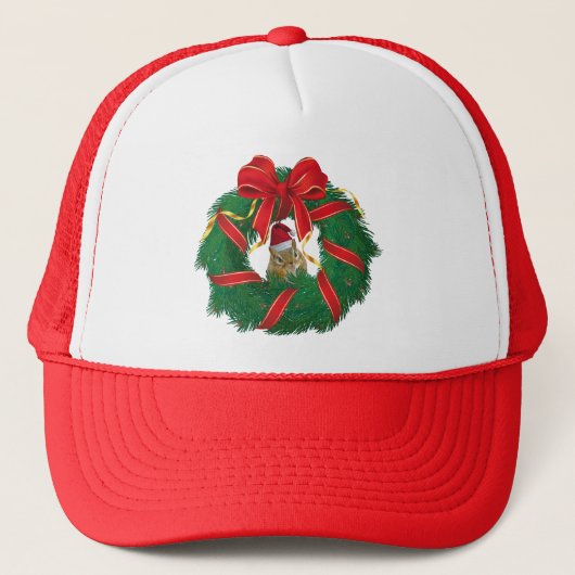 Cute Chipmunk Kerstmis Trucker Pet (Voorkant)