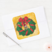 Cute Chipmunk Kerstmis Vierkante Sticker (Envelop)