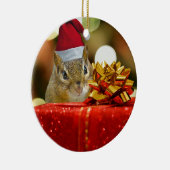 Cute Chipmunk Merry Kerstmis Keramisch Ornament (Rechts)