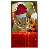 Cute Chipmunk Merry Kerstmis Klein Cadeauzakje (Achterkant)