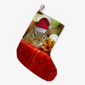 Cute Chipmunk Merry Kerstmis Kleine Kerstsok (Voorkant (Hangend))