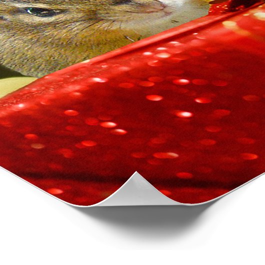 Cute Chipmunk Merry Kerstmis Poster (Hoek)