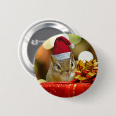 Cute Chipmunk Merry Kerstmis Ronde Button 5,7 Cm (Voorkant /achterkant)