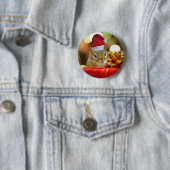 Cute Chipmunk Merry Kerstmis Ronde Button 5,7 Cm (In situ)