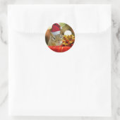 Cute Chipmunk Merry Kerstmis Ronde Sticker (Tas)