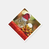 Cute Chipmunk Merry Kerstmis Servet (Hoek)