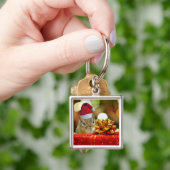Cute Chipmunk Merry Kerstmis Sleutelhanger (Hand)