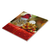 Cute Chipmunk Merry Kerstmis Tegeltje (Zijkant)