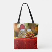 Cute Chipmunk Merry Kerstmis Tote Bag (Achterkant)
