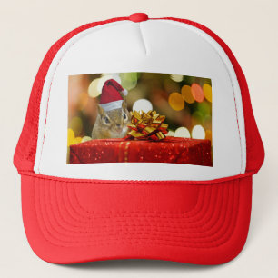 Cute Chipmunk Merry Kerstmis Trucker Pet