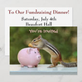 Cute Chipmunk met Funny Money Piggy Bank Afbeeldin Kaart (Voorkant / Achterkant)