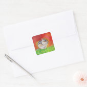 Cute Chipmunk Painting Vierkante Sticker (Envelop)