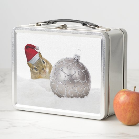 Cute Chipmunk Silver en Sneeuwkerstfeestdag (In situ)