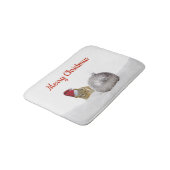 Cute Chipmunk Silver en Sneeuwkerstfeestdag Badmat (Gekanteld)