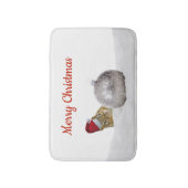 Cute Chipmunk Silver en Sneeuwkerstfeestdag Badmat (Voorkant Verticaal)