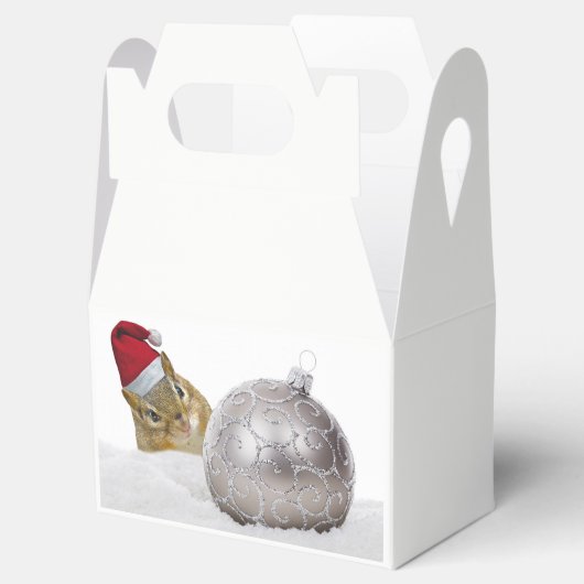 Cute Chipmunk Silver en Sneeuwkerstfeestdag Bedankdoosjes (Geopend)